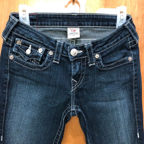 True Religion Low Rise Boot Cut Jeans Size 27 - Picture 2 of 9